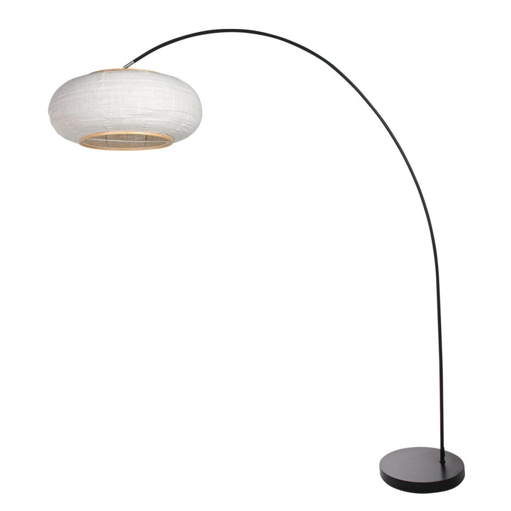 Schwarze Bogenlampe Solva mit weißem Farbton Ø35 cm Steinhauer 8712746185256