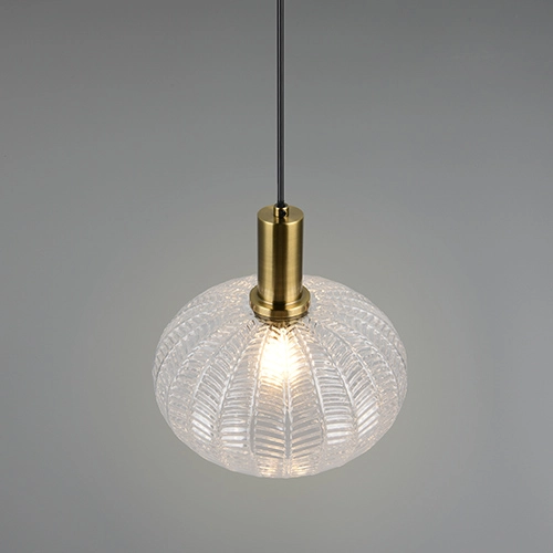 Klassische Pendellampe Elvezia Transparentes Glas Trio 4017807682045