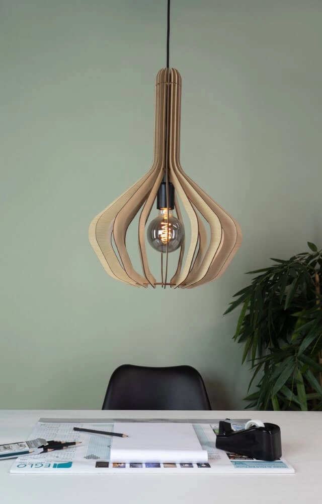 Hängelampe aus Holz Velasco Ø 38cm Eglo 9008606224050