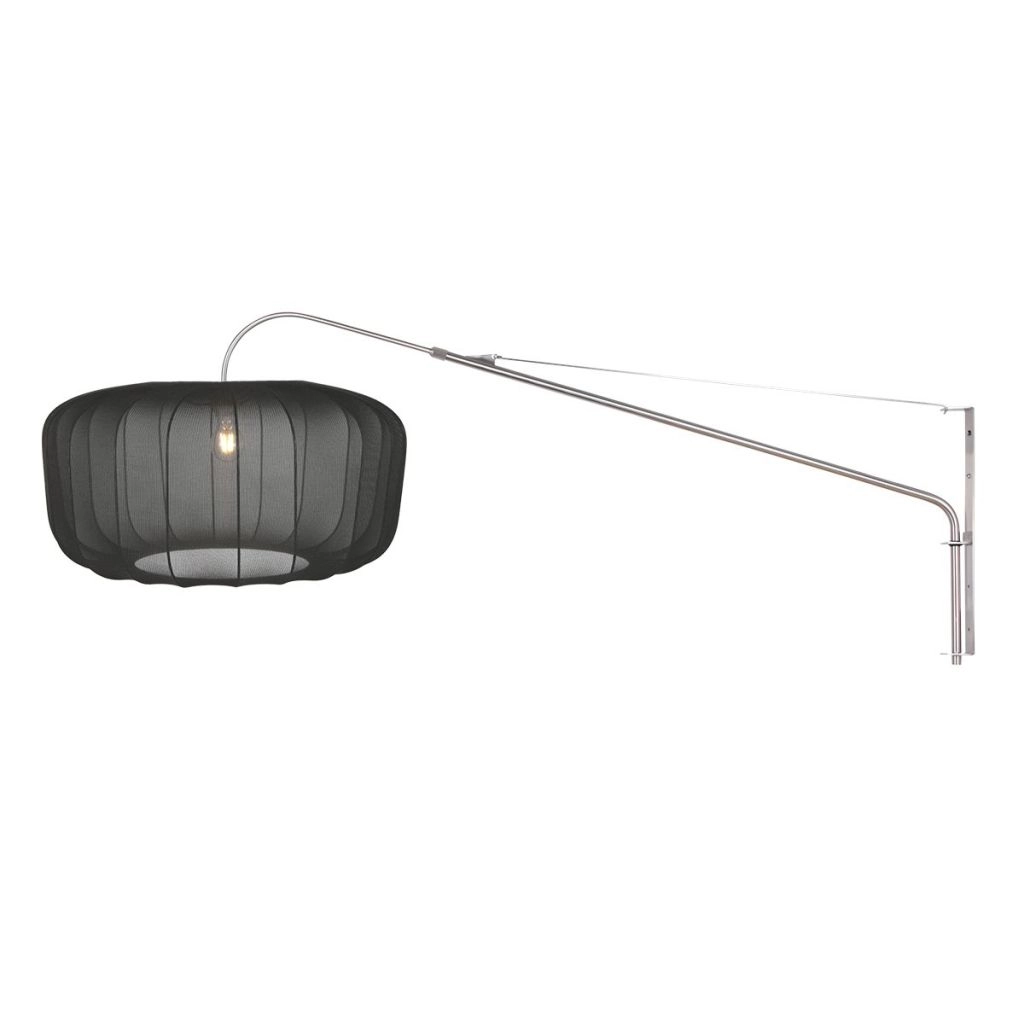 Wandlampe Vela Lino Metallgrau mit schwarzem Farbton Ø60cm Steinhauer 8712746182422