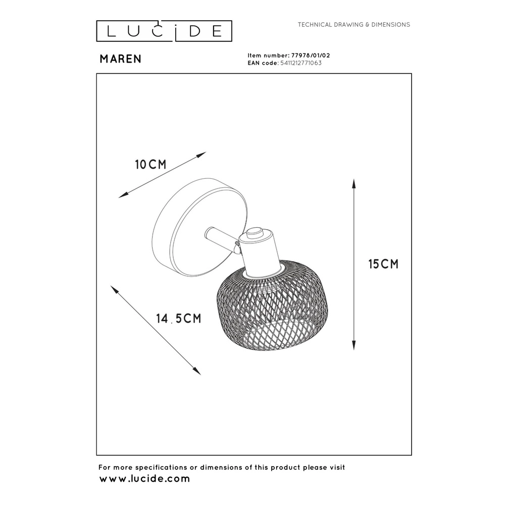 Deckenlicht Maren Einzelne Goldmedaille Lucide 5411212771063