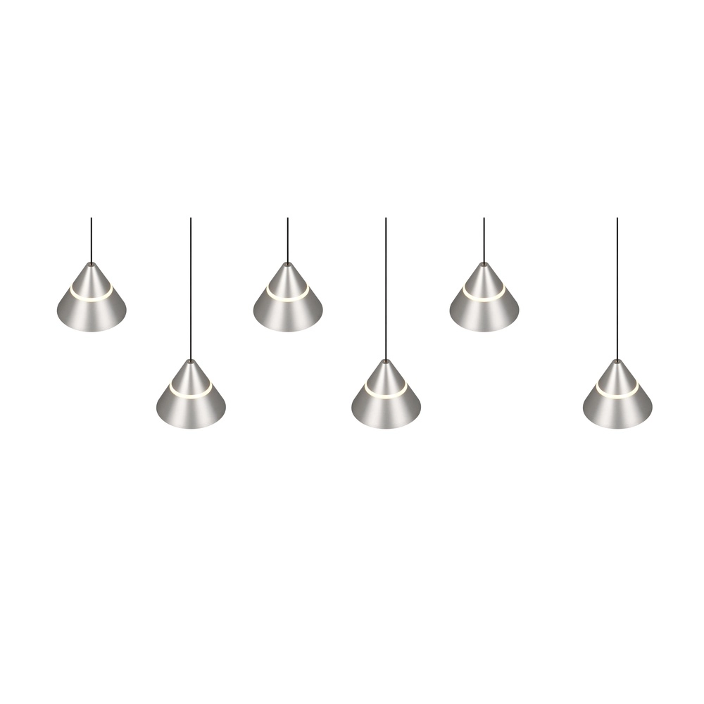 Design-Pendelleuchte Romeo 6-flammiges Nickel