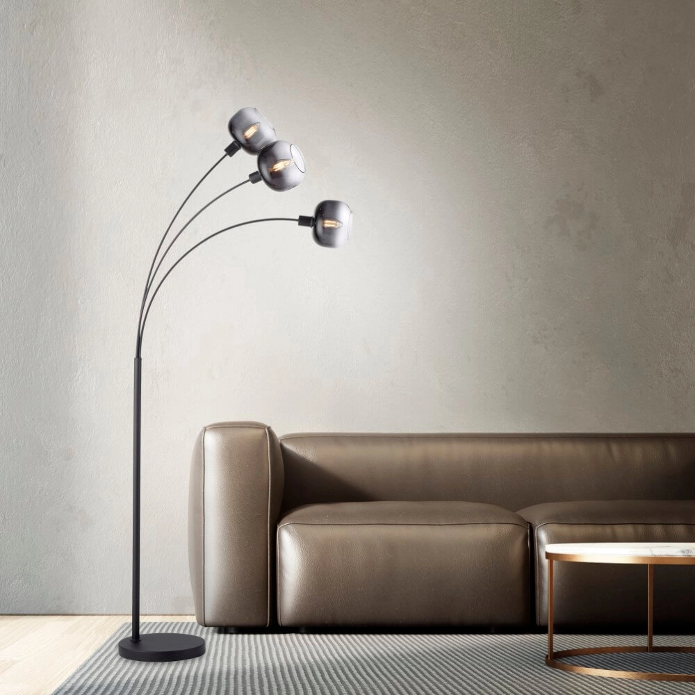 Schwarze Stehlampe Zea 3-flammig Just Light 4043689993764