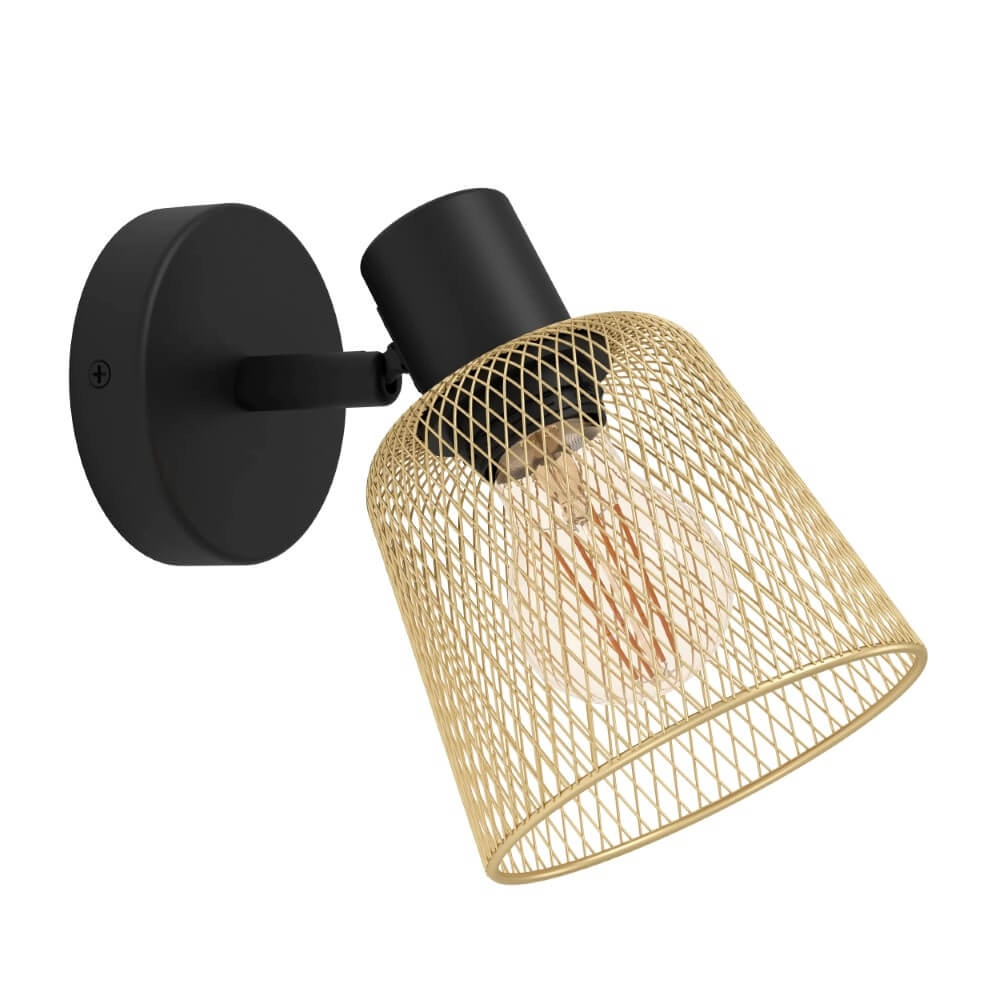 Wandlampe Coslada Gold mit Schwarz
