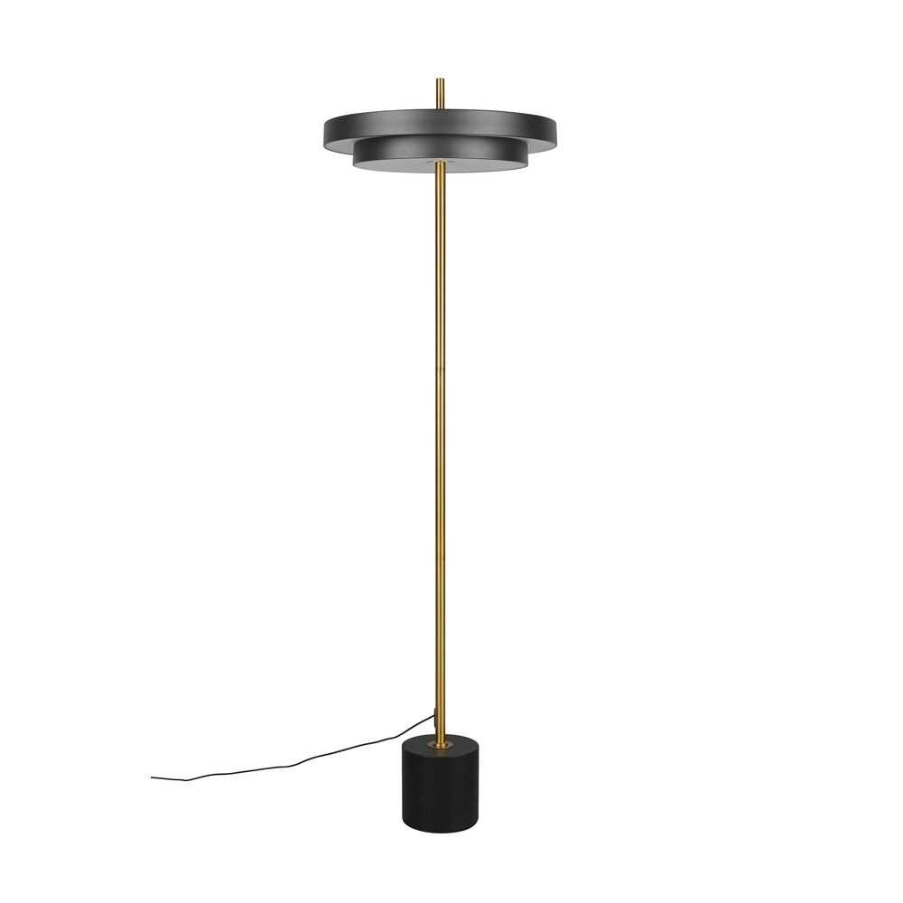 Moderne Stehleuchte Keaton schwarz mit gold Trio 4017807655926