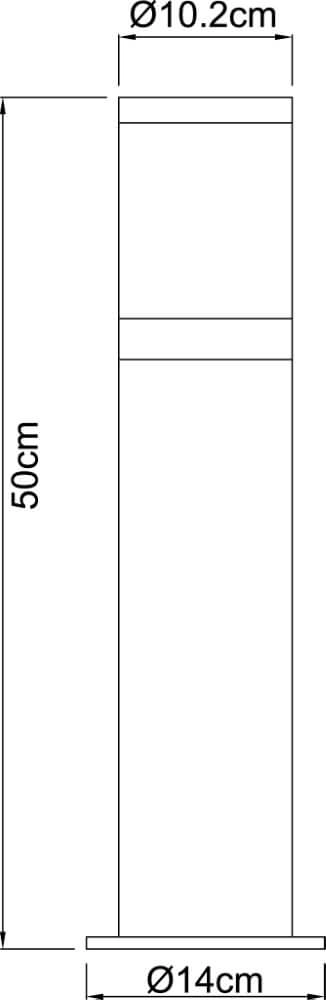 Stainless steel terrace lamp Xeloo 50 cm Globo 9007371197651