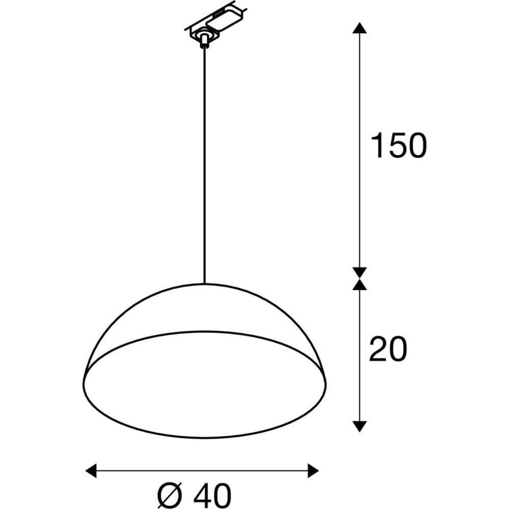 Pendelleuchte für Schiene Forchini M 40 schwarz 3-phasig Ø 40cm SLV 4024163298582