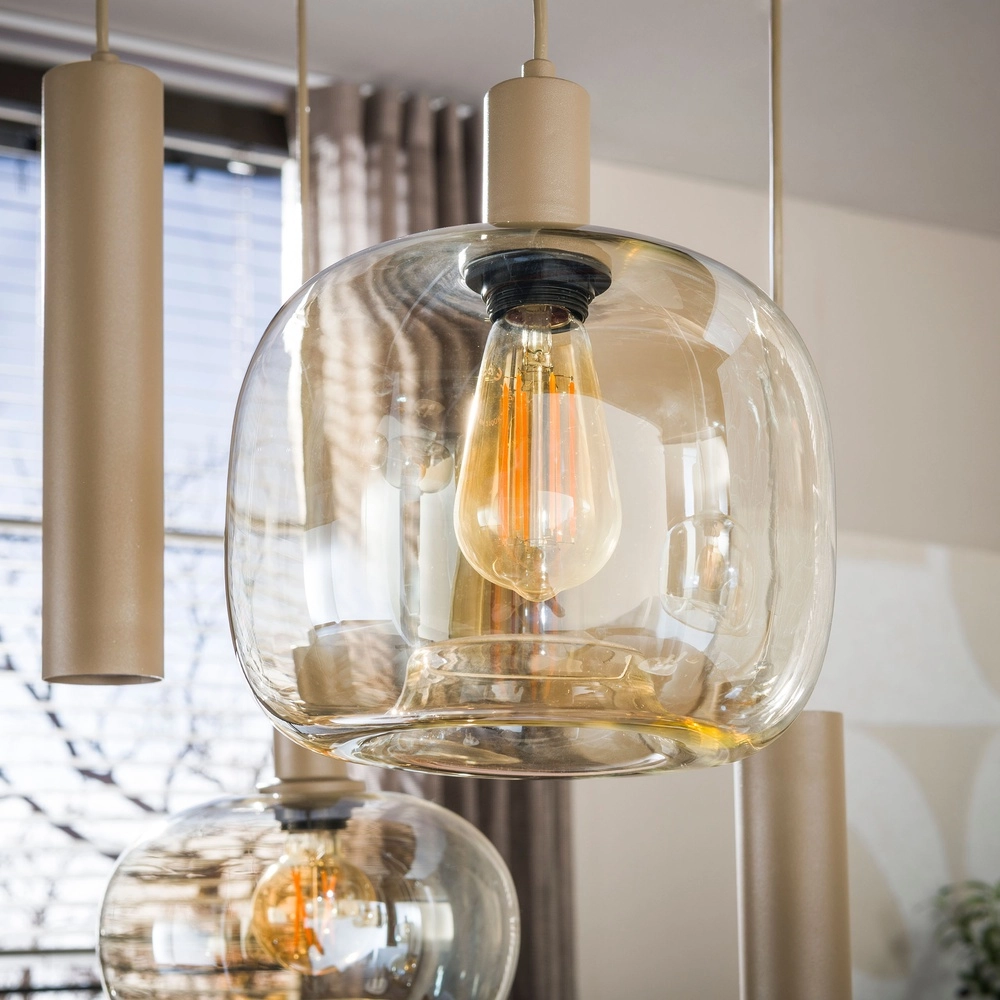 Moderne Pendellampe Serene 9-helles Sandbraun Lyora 8716803514829