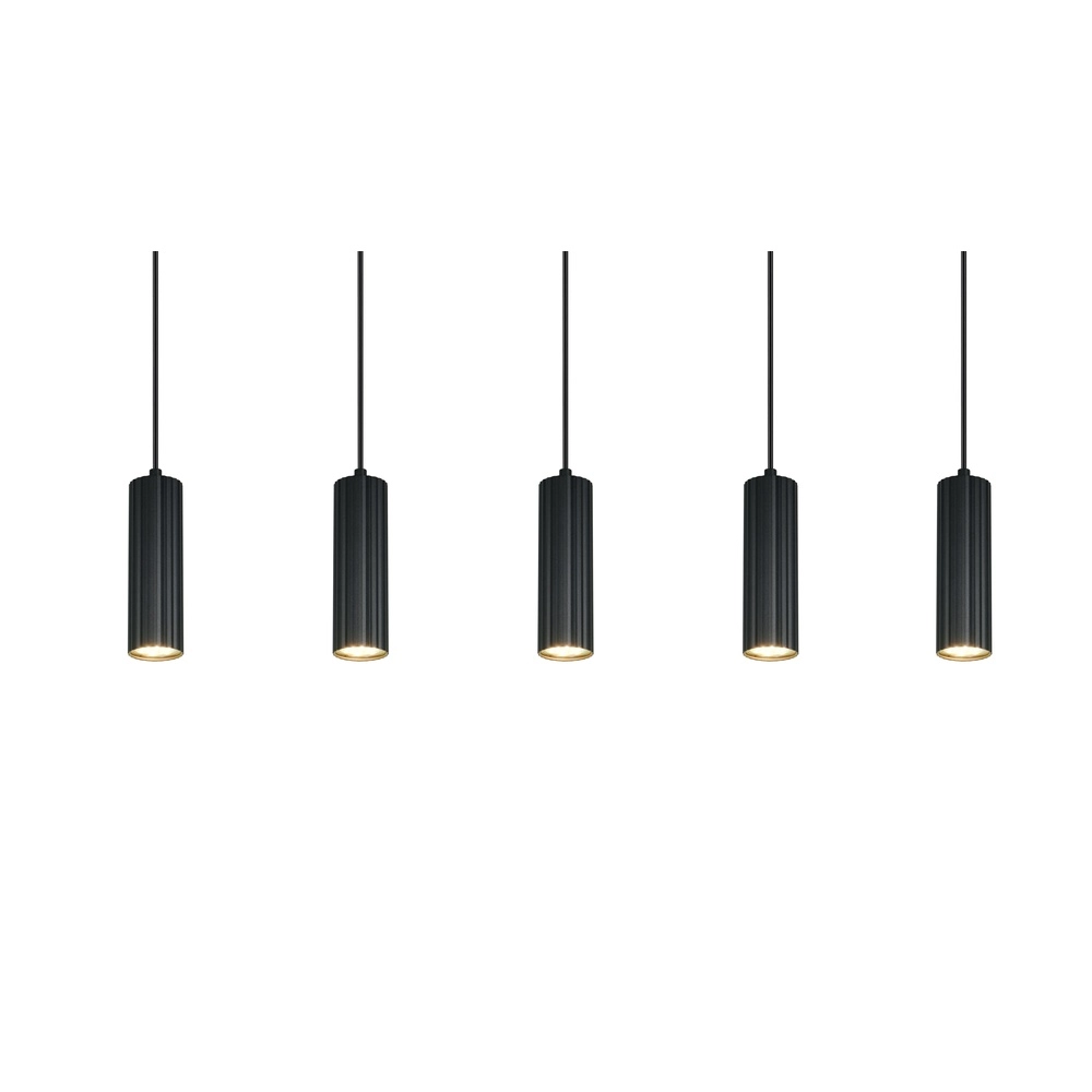 5-flammige Pendelleuchte Soka schwarz Trio 4017807658538