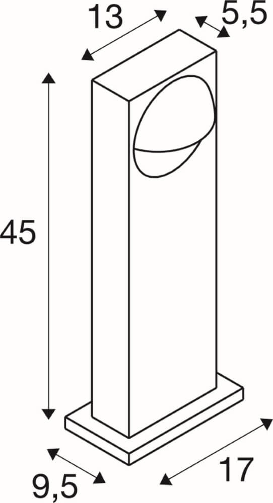 LED-Wegbeleuchtung Lid I 45 cm – eine Seitenleuchte SLV 4024163288071