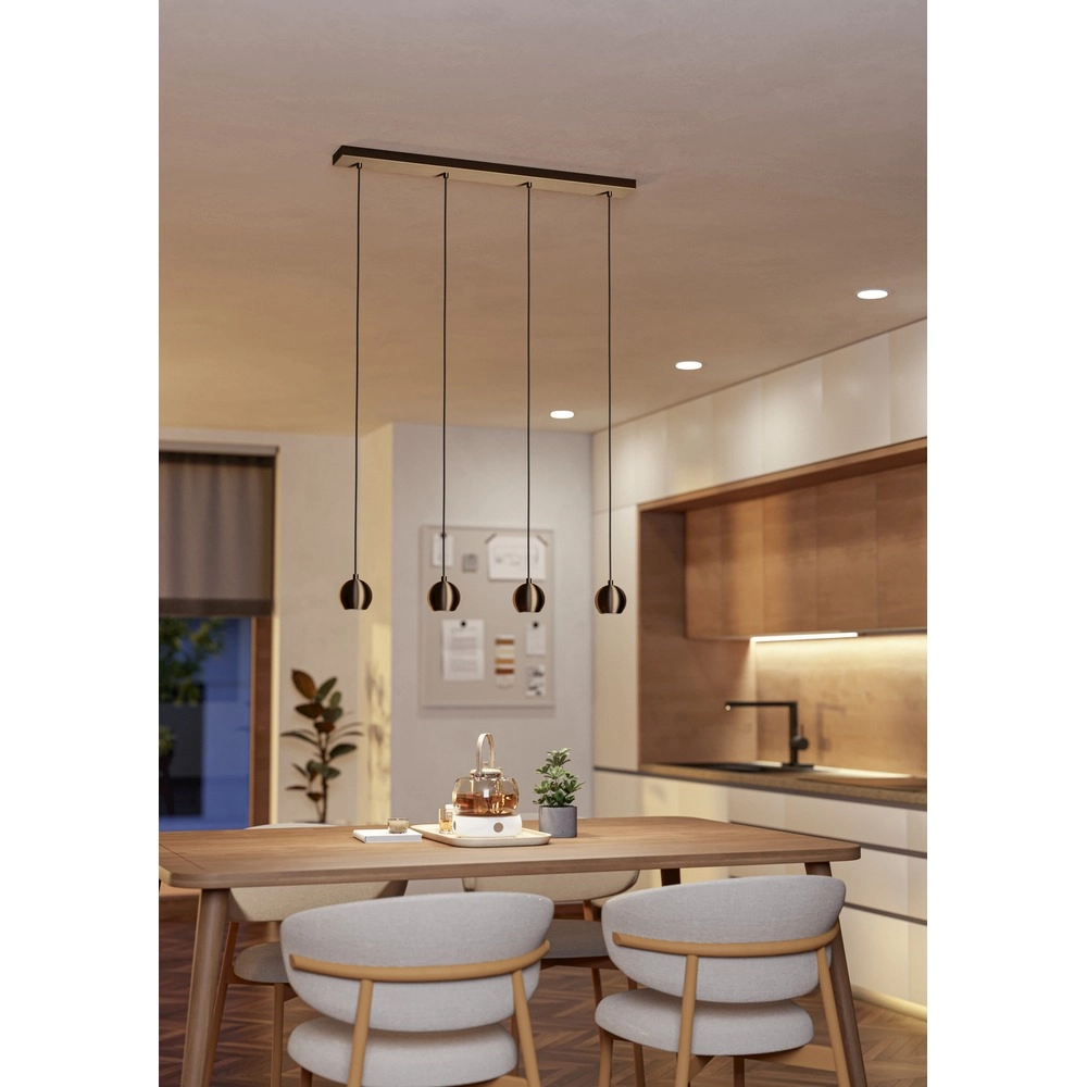Design-Pendellampe Bimeda 1 Dunkelbronze 4-Lichter