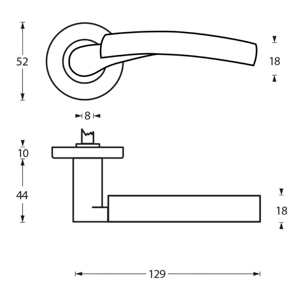 Türklinke Bryan Rosette nickel matt Intersteel 8714186167830