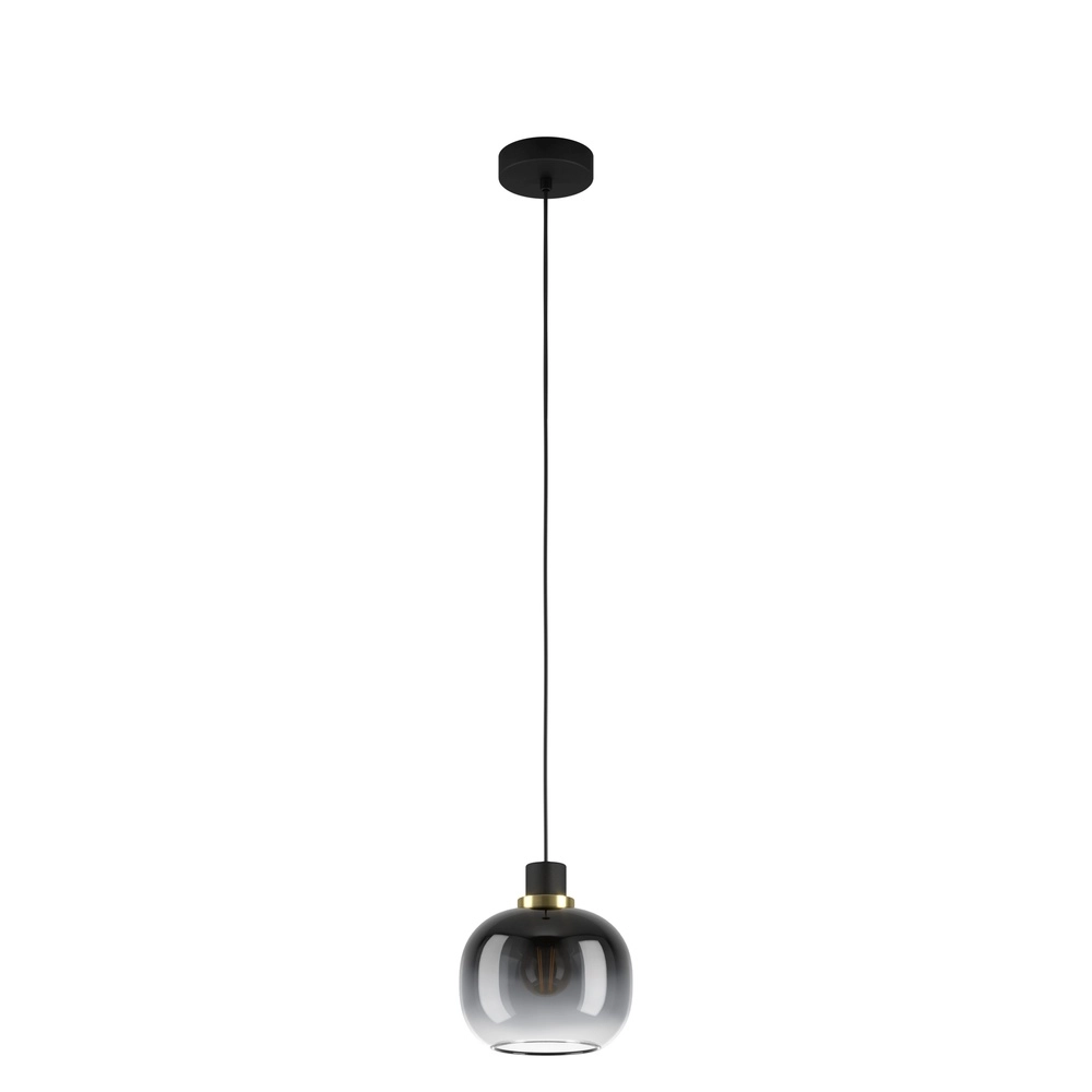 Glas-Pendellampe Oilella Ø 19cm – Rauchglas