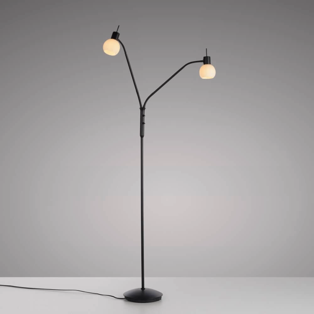 Schwarze Stehlampe Loki 2-flammig Just Light 4043689000837
