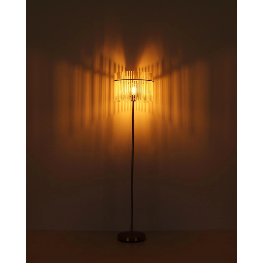 Goldene Stehleuchte Gorley mit Glas Ø 38cm Globo 9007371446810