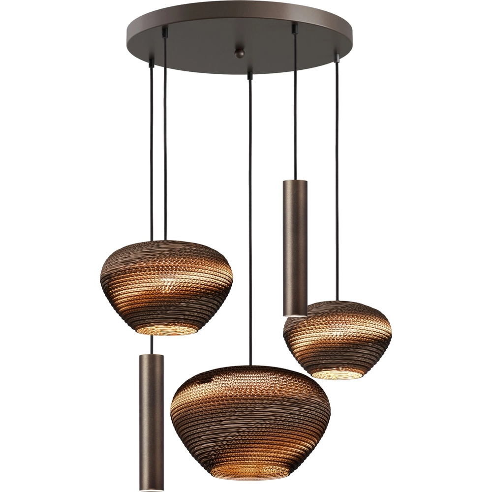 5-Licht Pendellampe Cartone mit Think Paper Hoods