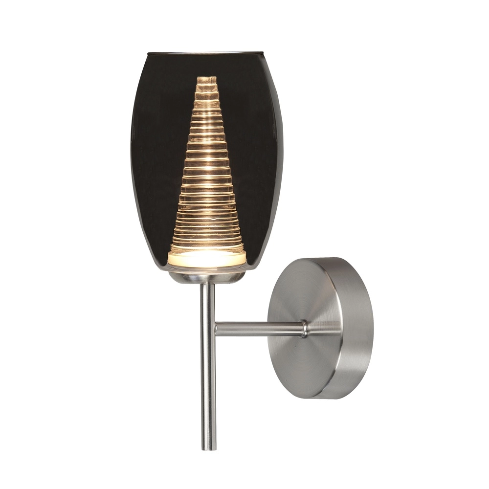 Wandleuchte Nebula Nickel mit Rauchglas