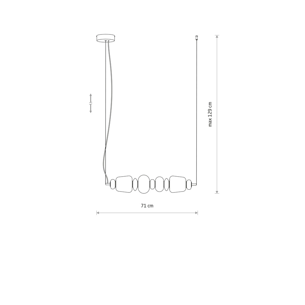 Pendellampe Ceramic Led Keramik und Glas 71 cm Lyora 5903139117005