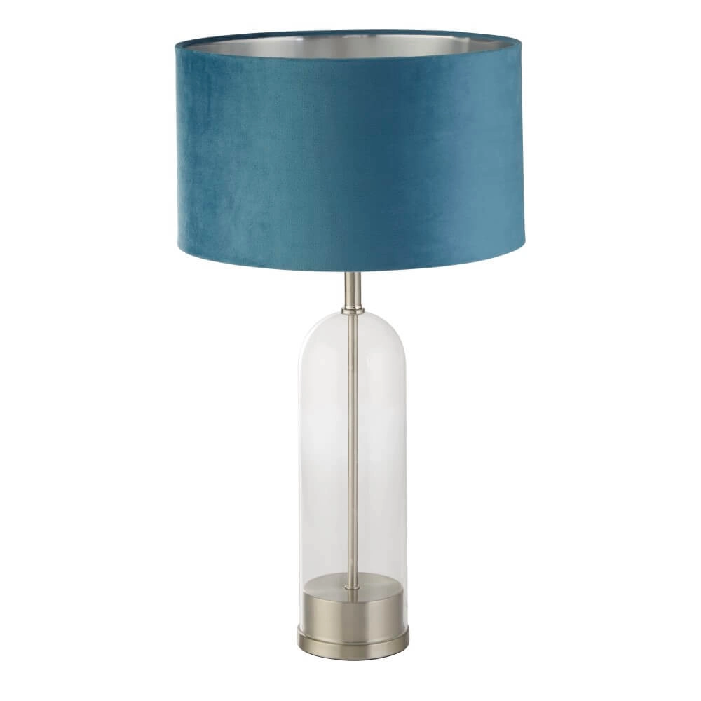 Einzigartige Tischlampe Oxford mit blauer Kapuze