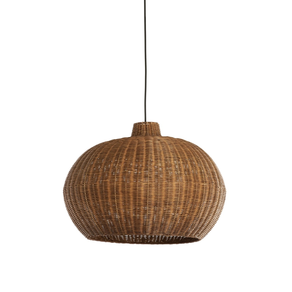Rattan-Pendellampe Melzor Ø 55 cm – dunkelbraun