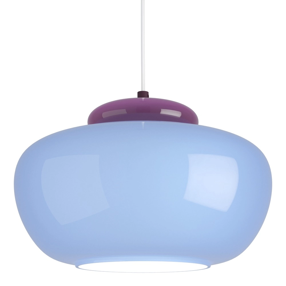 Design-Pendellampe Berardelli Blau mit lila Ø 30 cm