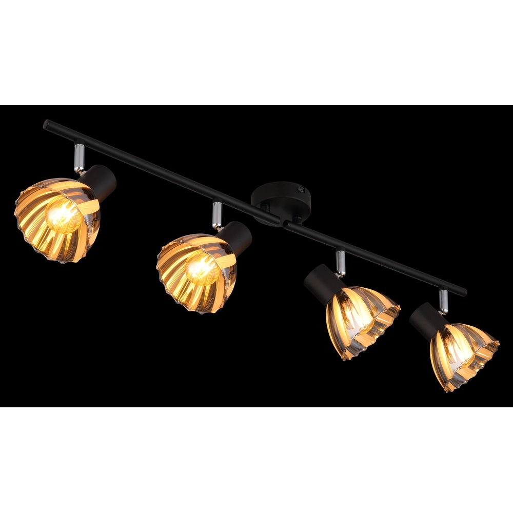 Deckenlampe 4-Licht Zachery Schwarz Globo 9007371525492