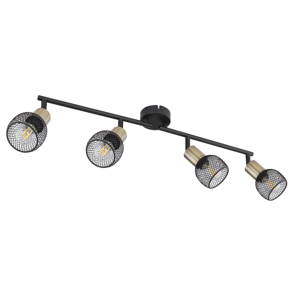 Deckenlampe Fiastra 4-helliges Schwarz mit Mesh Globo 9007371418121