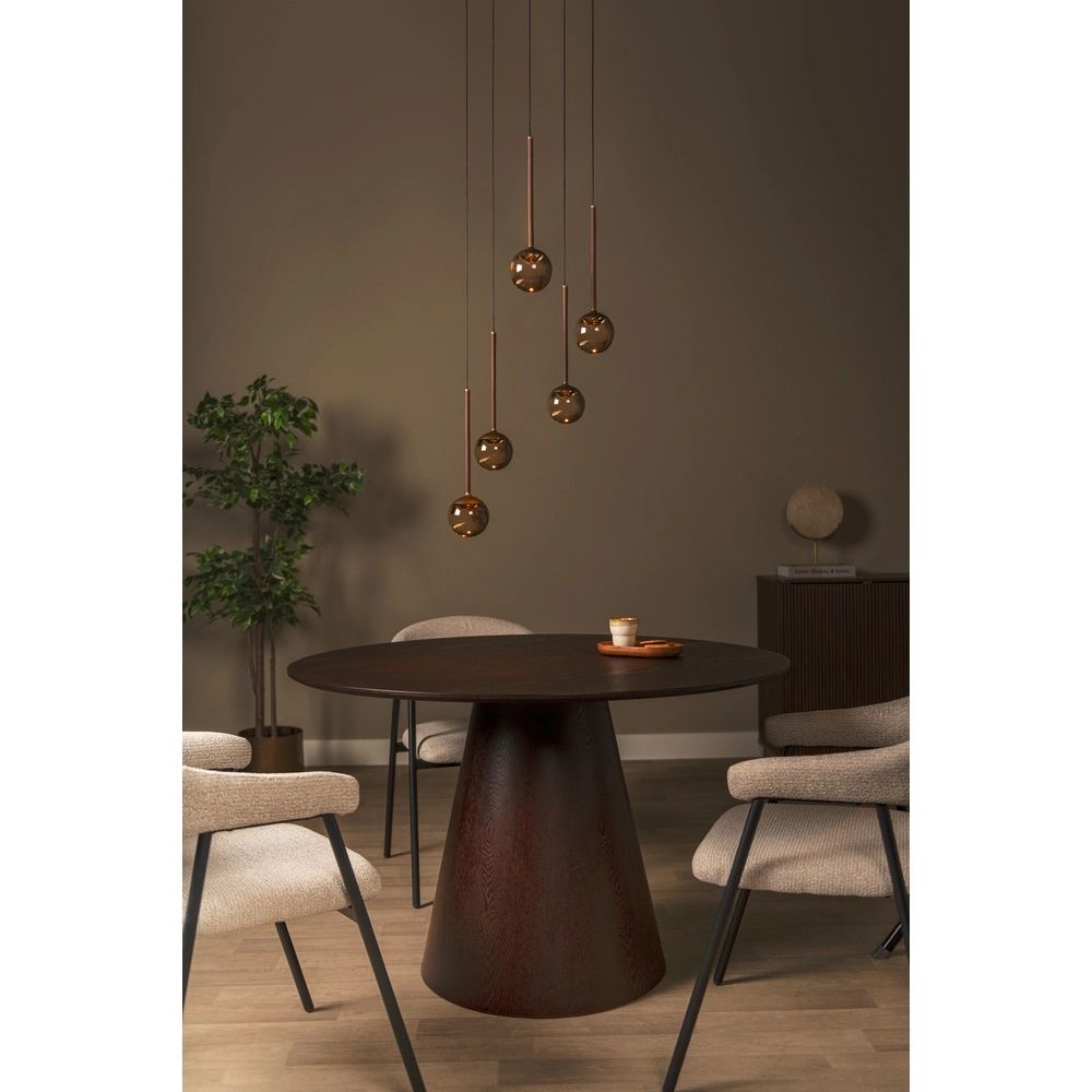 Design-Pendellampe Calina 5-Licht mit bernsteinfarbenen Kugeln Premium by Lucide 5411212242150