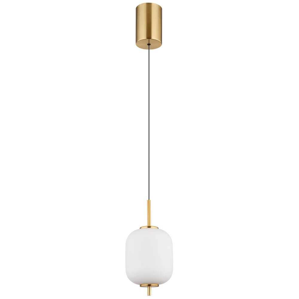 Goldene Pendelleuchte Ewald einzelnes weißes Glas Ø 13,5cm Globo 9007371458578