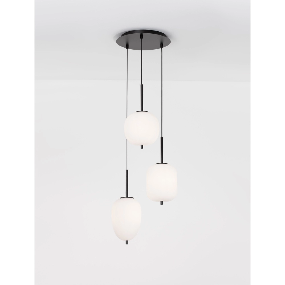 Pendellampe Lato 3-Licht Schwarz mit Weiß Lyora 5212017434647