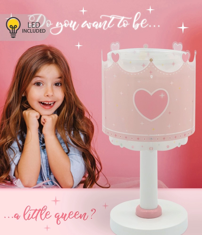Tischleuchte für Kinderzimmer Little Queen Pinkes Leuchten im Dunkeln Dalber 8420406002293