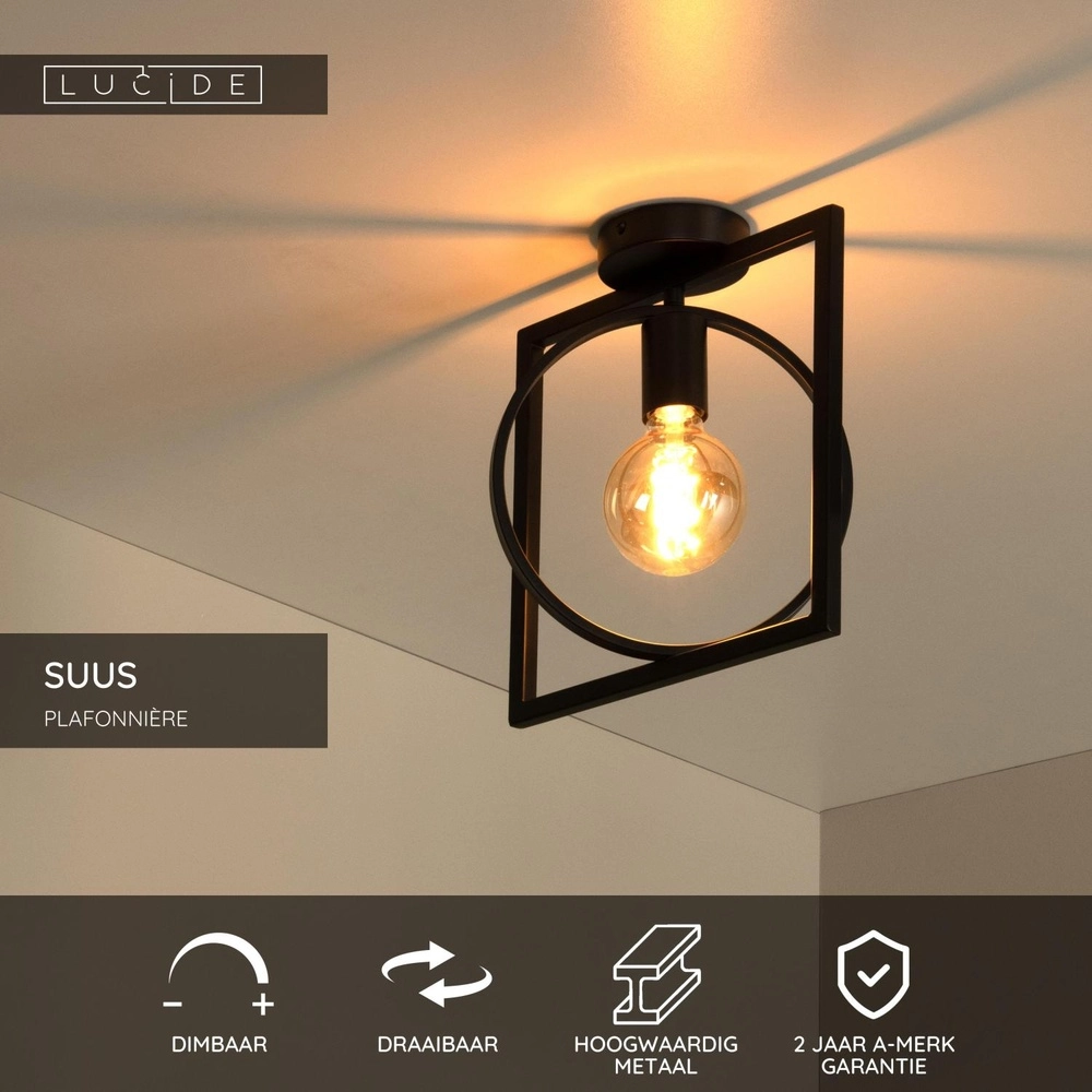 Einzigartige Deckenlampe Suus Schwarz Lucide 5411212010865