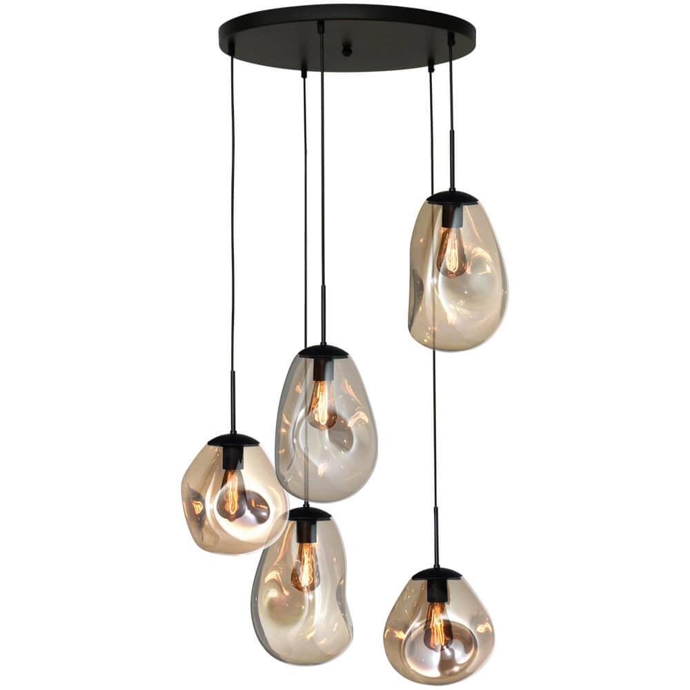 Vide-Hängelampe Lava 5x Goldglas