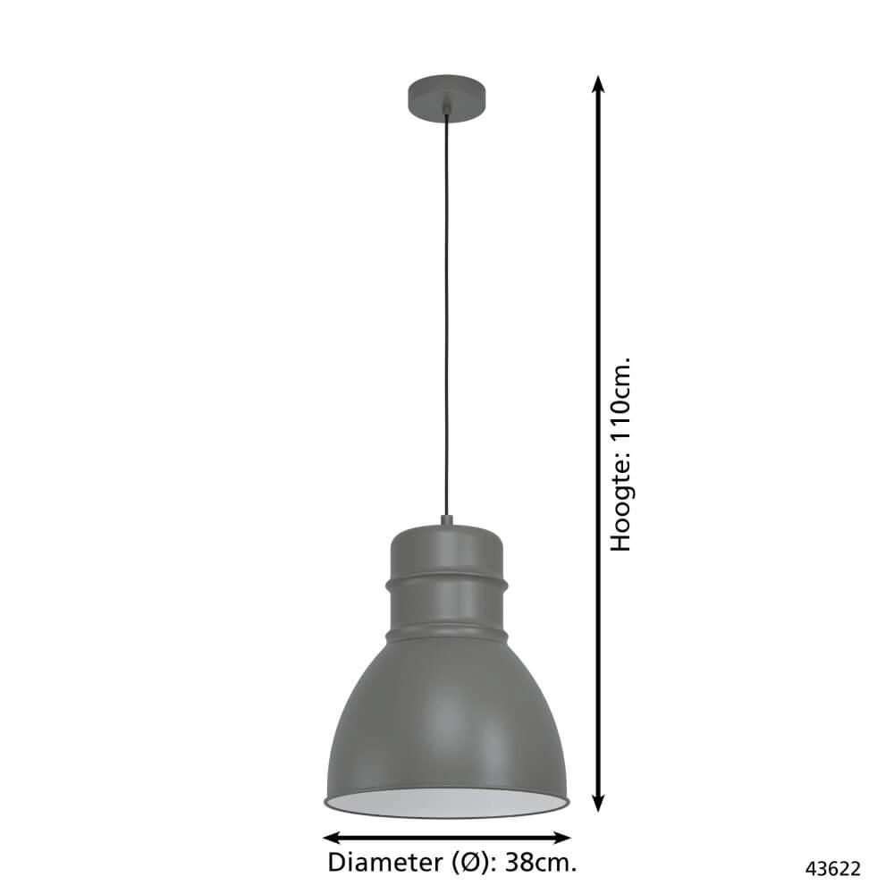 Graue Hängelampe Ebury Ø 38cm Eglo 9002759436223