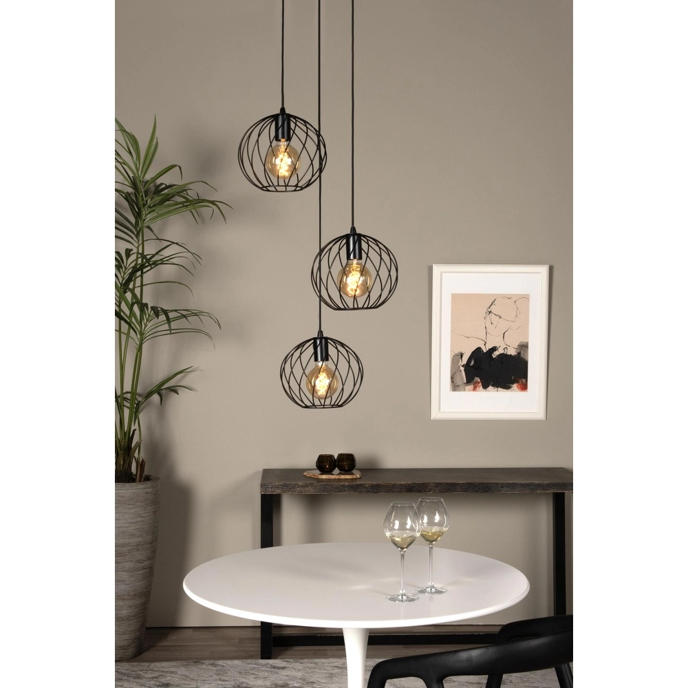 Pendellampe Danza Ø 50 cm schwarz Lucide 5411212211576
