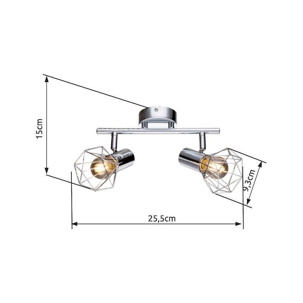 Deckenlampe Xara I 2-Licht Chrom Globo 9007371328291