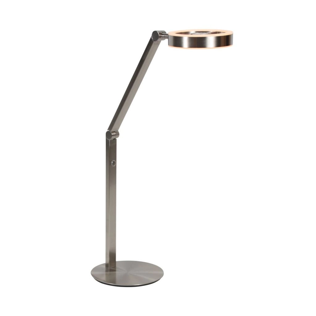 Design-Tischlampe Ringlux gebürstetes Metall