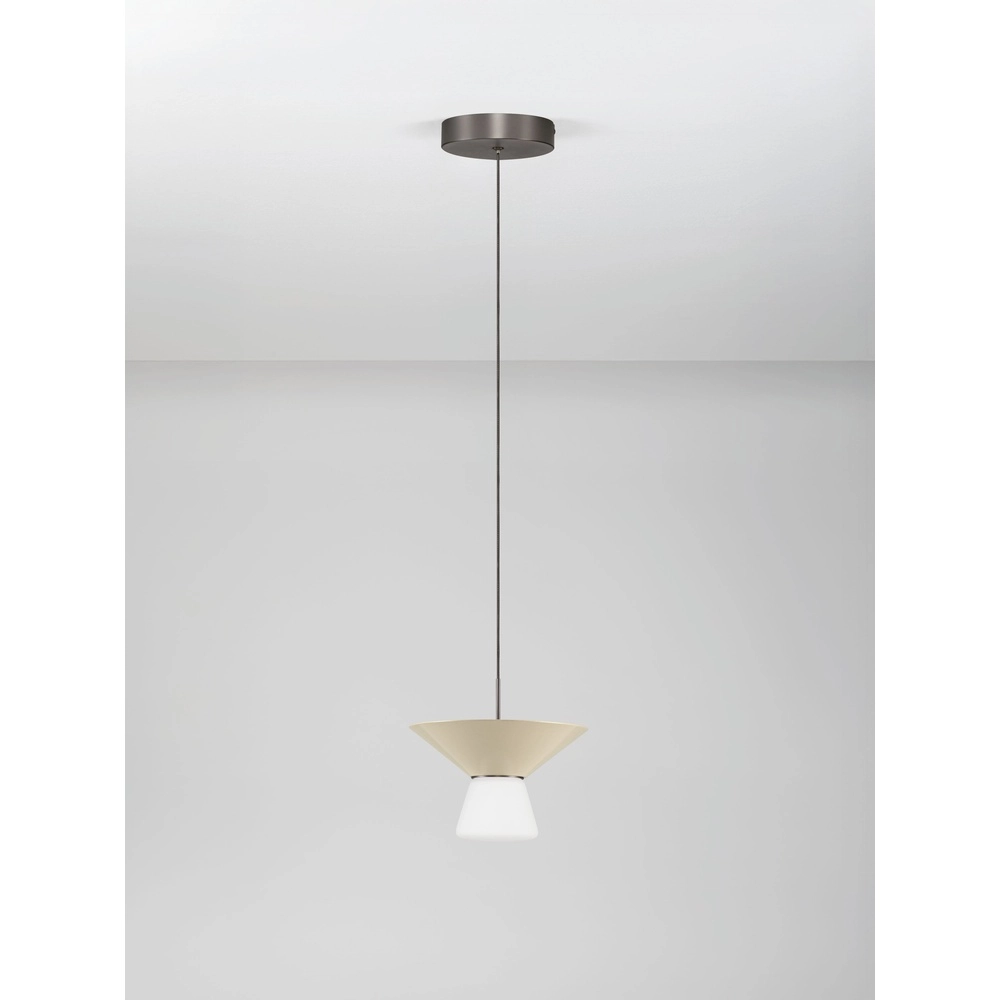 Design-Pendellampe Baris weiß mit grauem Ø 22 cm Lyora 5212017495273