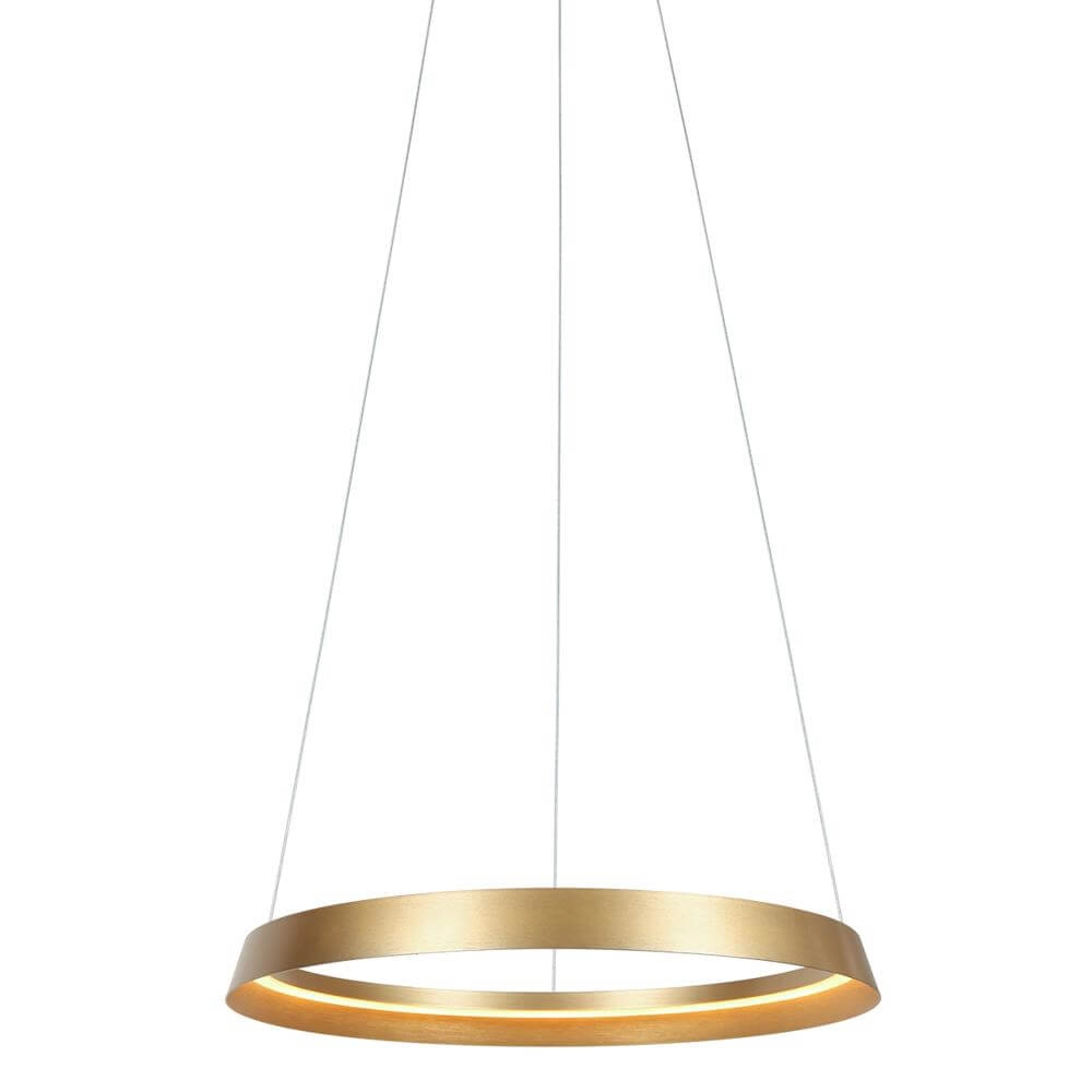 Schlanke Pendelleuchte Ringlux gold Ø 60cm
