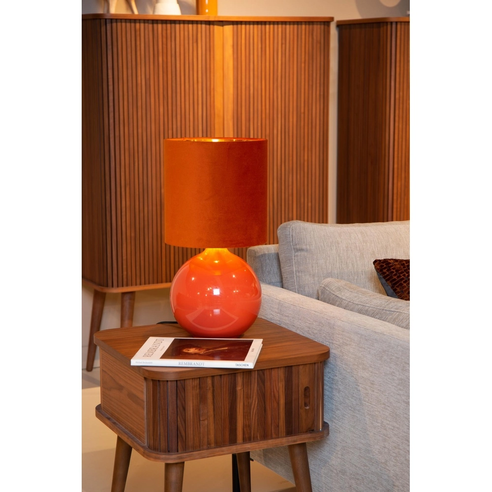 Orangefarbene Tischlampe Esterad Ø 24 cm Lucide 5411212105967