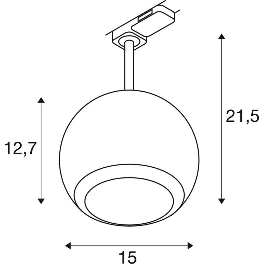 Platz für Schiene Light Eye 150 schwarz Ø 15cm 3-phasig SLV 4024163295420