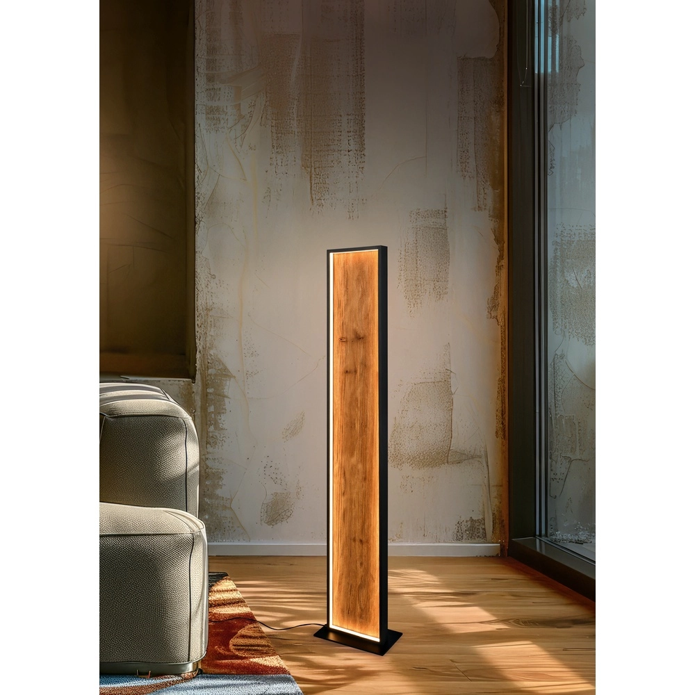 Design-Stehleuchte Kalea schwarz mit Holz Trio 4017807661446