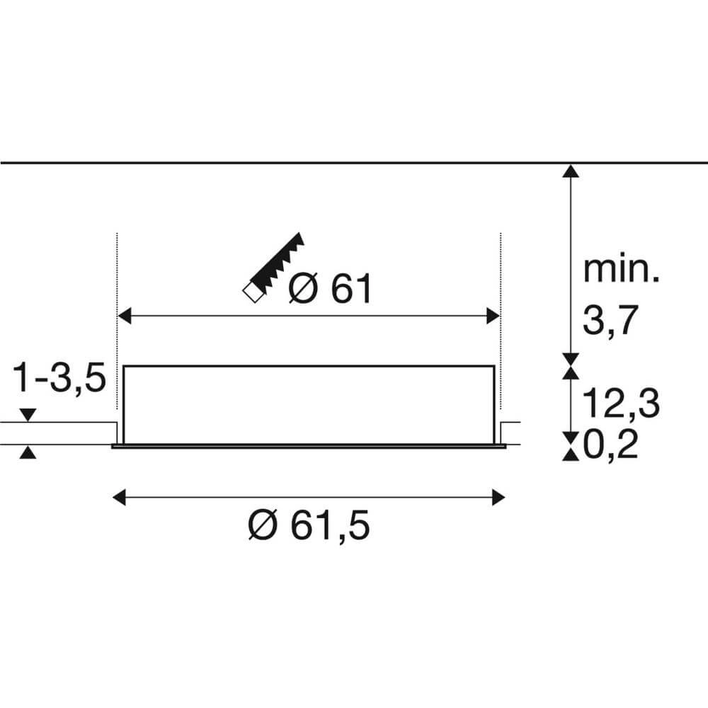 Deckeneinbauleuchte Medo 60 weiß Ø 60cm mit Gestell SLV 4024163297660