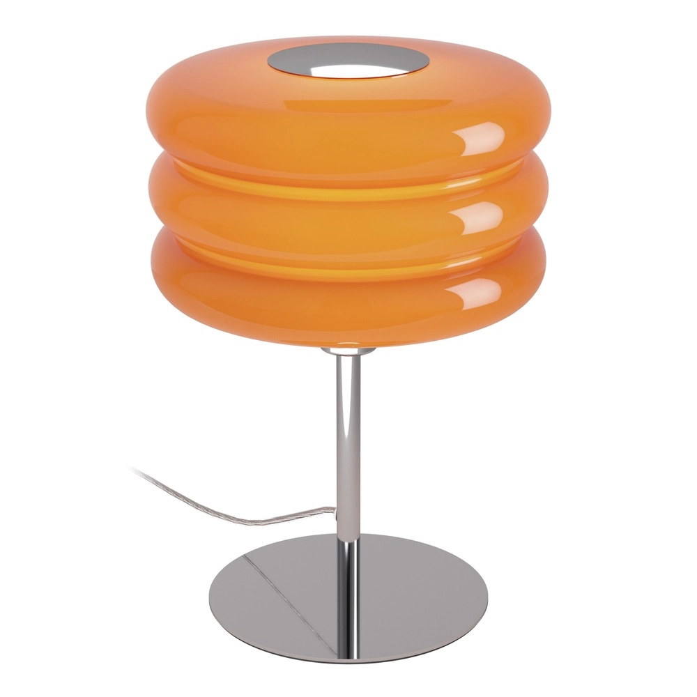 Design-Tischlampe Tortora Chrom mit oranger Ø 20 cm