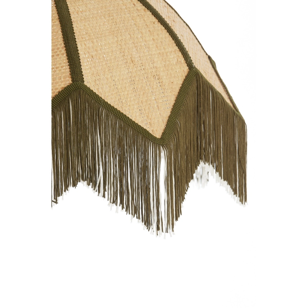 Ø 55cm Pendellampe Sulina Raffia mit Grün Light & Living 8717807762414