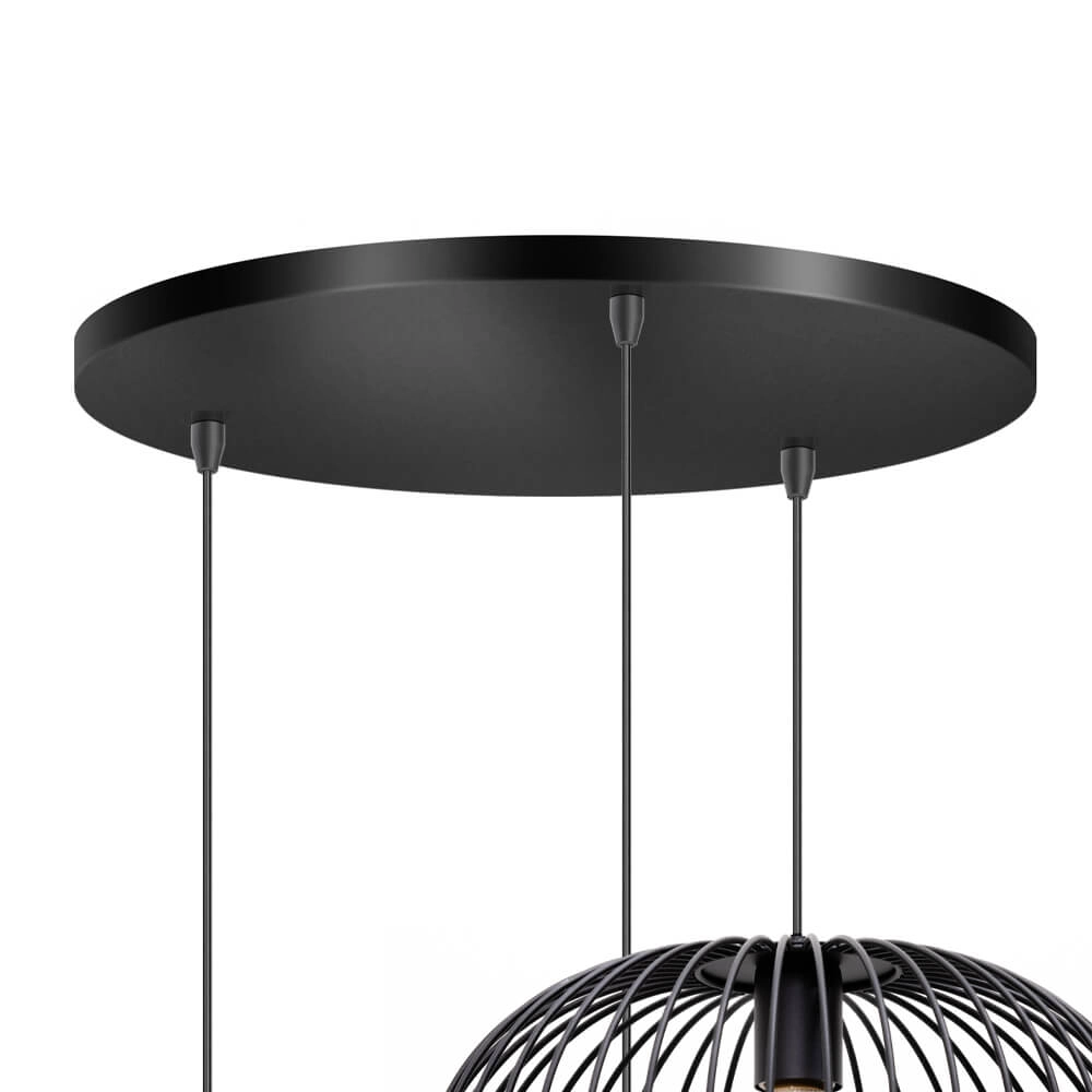 Hängelampe aus Draht Wire 2 3-Licht-Schwarz ETH 8720195302001