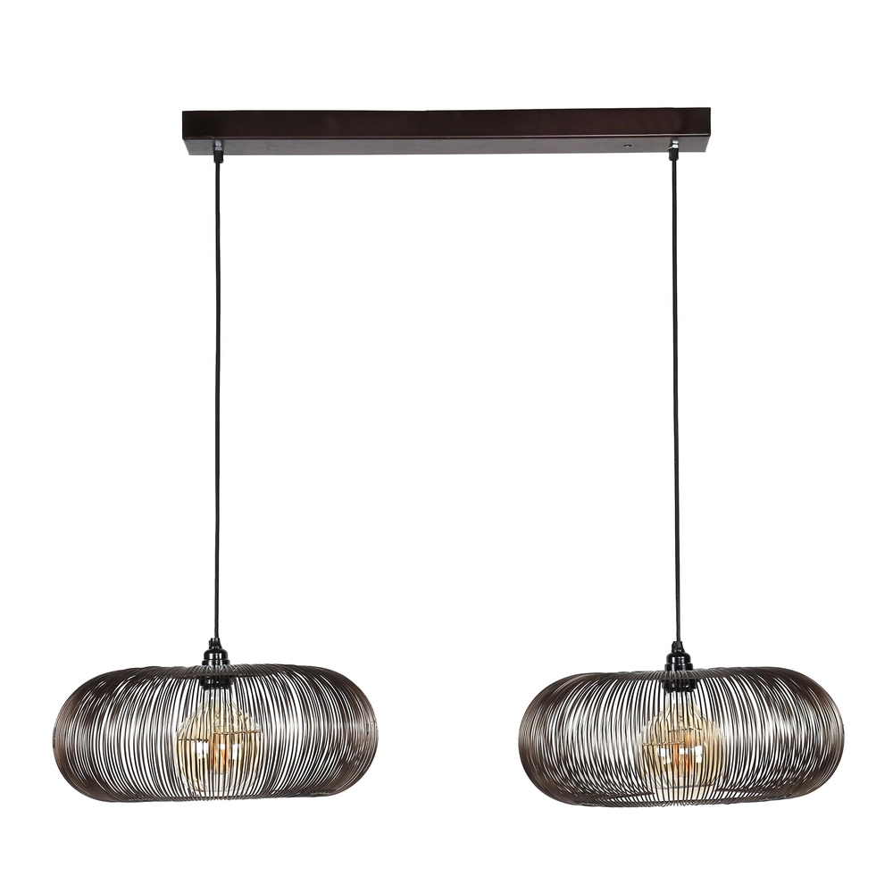 2-Licht Pendellampe Copper Ø 43cm – schwarzer Nickel Lyora 8716803513259