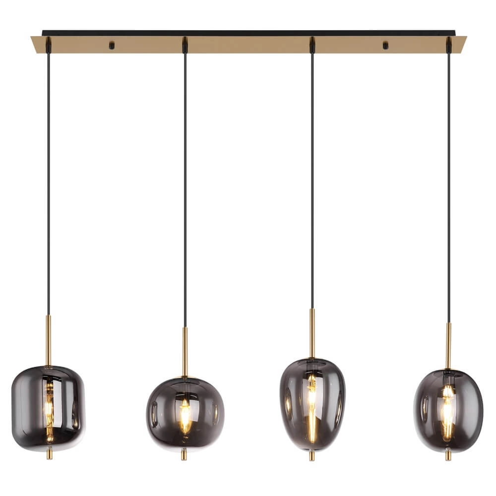 Goldene Pendelleuchte Blacky I 4-flammig Globo 9007371416042