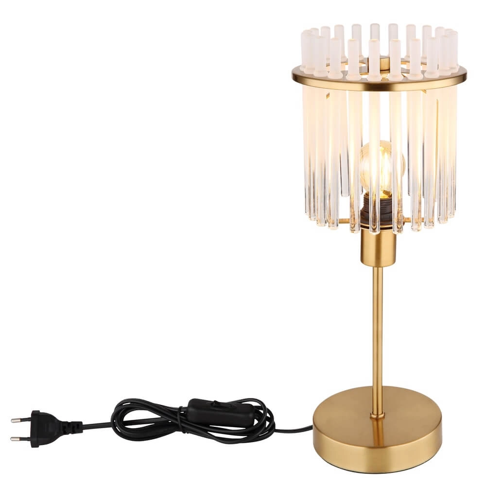 Goldene Tischleuchte Gorley mit Glas Ø 15cm Globo 9007371449811