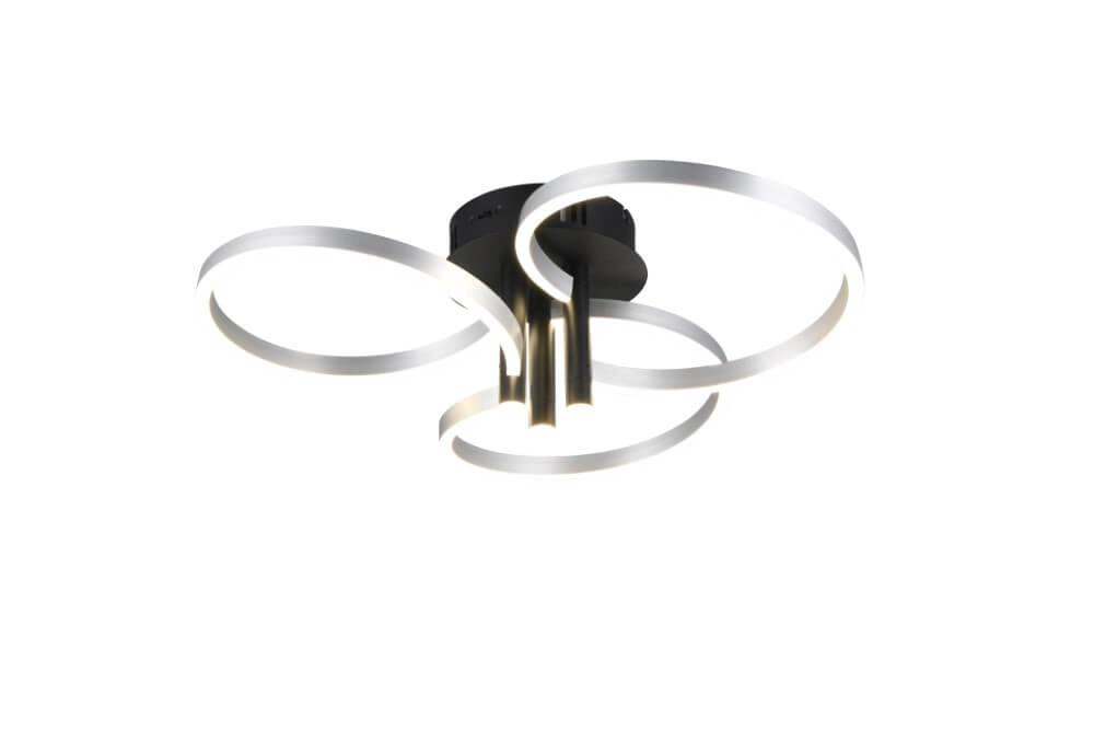 Geschwungene LED-Deckenleuchte Caruso Edelstahl – Ø 65,5 cm Trio 4017807612974